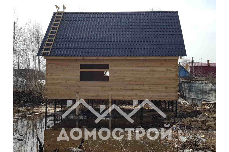 Строим дом из бруса на винтовых сваях размером 6х8 по Московскому тракту.